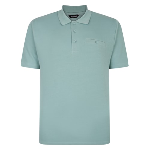 Bigdude Seersucker Poloshirt Türkis Tall